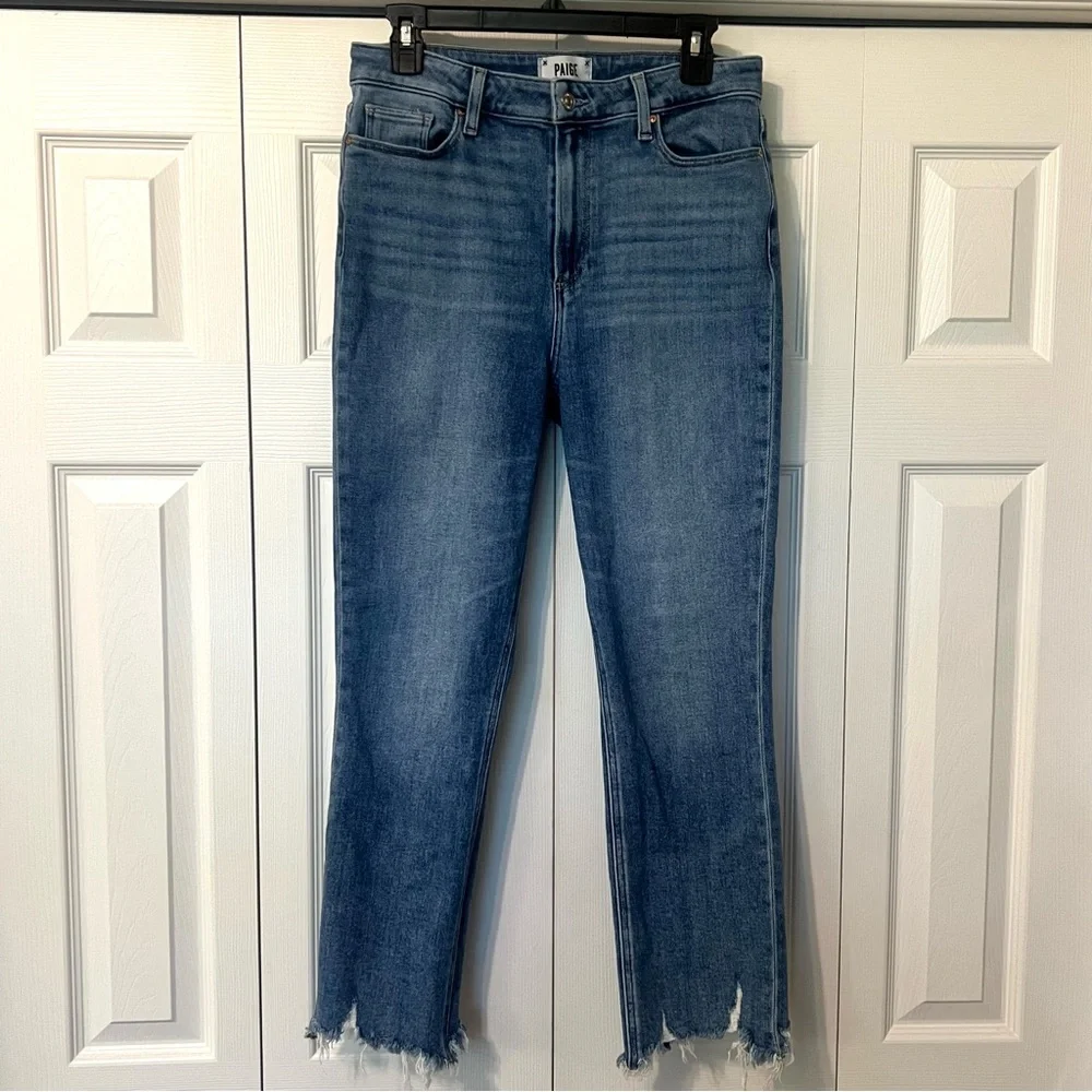 Paige Cindy Mel Destroyed hem Jeans Straight Size 30 - Picture 2 of 14